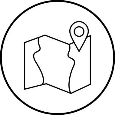 Harita. Web simgesi basit illüstrasyon