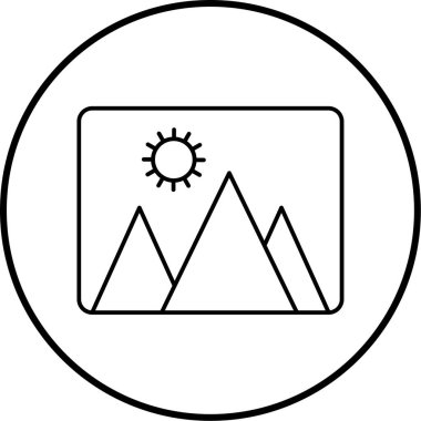 Bir resim simgesinin vektör illüstrasyonu