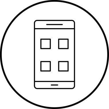 Cep telefonu simgesi, vektör illüstrasyonu