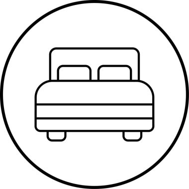 Yatak simgesinin vektör illüstrasyonu