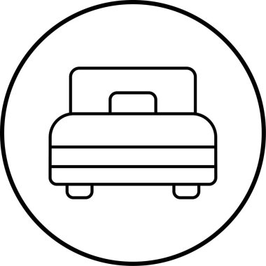 yatak ikonu vektör illüstrasyonu 