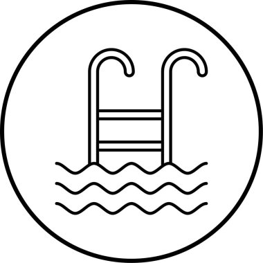 Yüzme havuzu. Web simgesi basit illüstrasyon