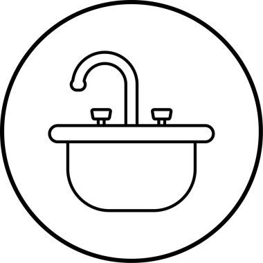 Küvet ikonu vektör illüstrasyonu 