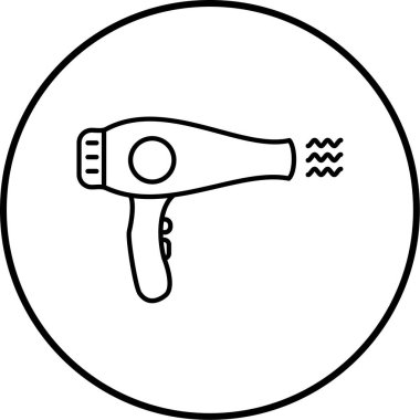 saç kurutma ikonu vektör çizimi 