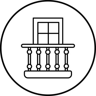 Balkon simgesi vektör illüstrasyonu 