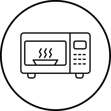 Mikrodalga fırın simgesinin vektör çizimi