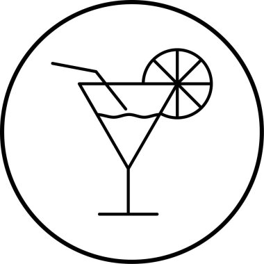 Kokteyl simgesi, vektör illüstrasyonu