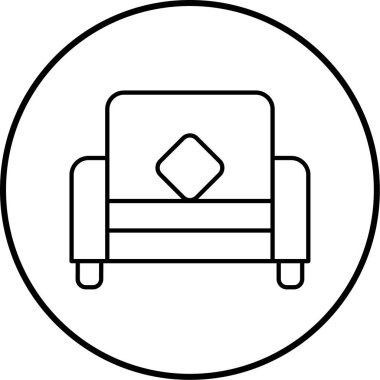 Kanepe. Web simgesi basit illüstrasyon