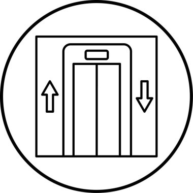 Asansör ikonu vektör illüstrasyonu 