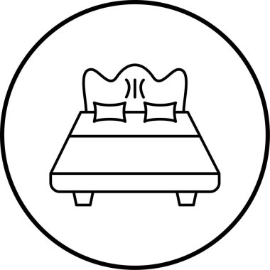 Yatağa. Web simgesi basit illüstrasyon