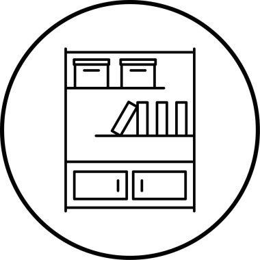 Kitaplık simge vektör çizim 