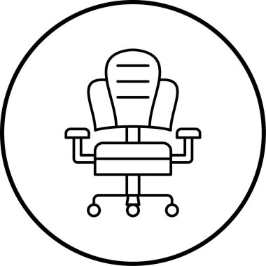 ofis sandalyesi simgesi, vektör illüstrasyonu