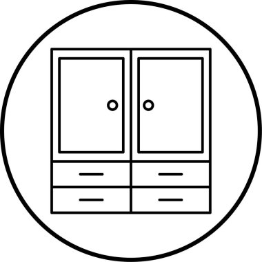 Gardırop. Web simgesi basit illüstrasyon