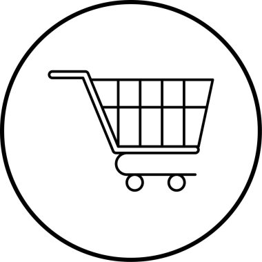 Alışveriş arabası simgesi, vektör illüstrasyonu