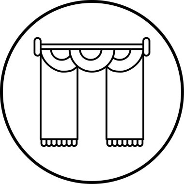 perde simgesinin vektör illüstrasyonu