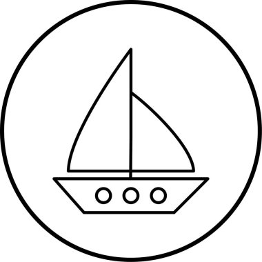 Yelkenli. Web simgesi basit illüstrasyon