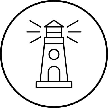 Deniz feneri. Web simgesi basit illüstrasyon