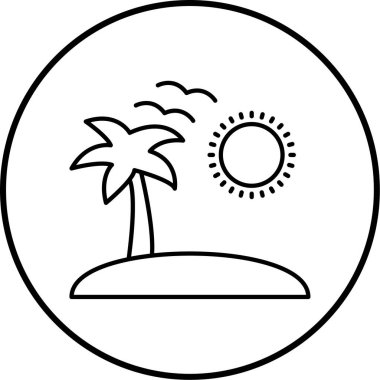 Bir plaj simgesinin vektör çizimi