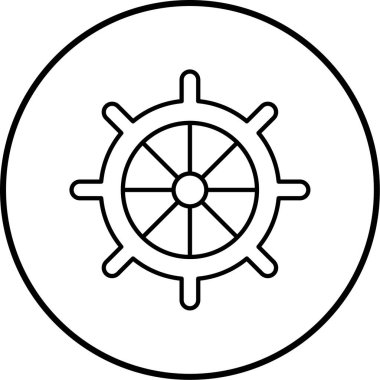 tekne direksiyon ikonu vektör illüstrasyonu 