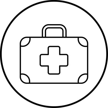 tıbbi çanta ikon vektör illüstrasyonu