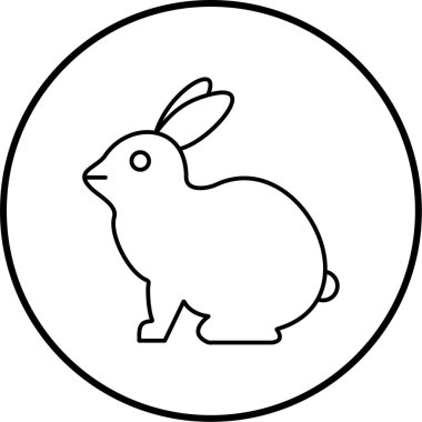 Paskalya yumurtası ikonu. Ağ için tavşan vektör simgelerinin özet çizimi