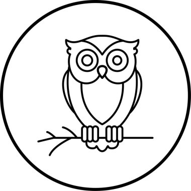 Baykuş. Web simgesi basit illüstrasyon