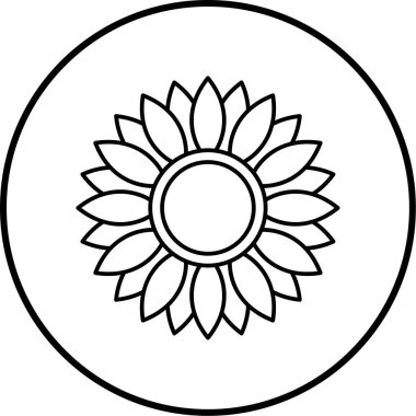 Çiçek. Web simgesi basit illüstrasyon