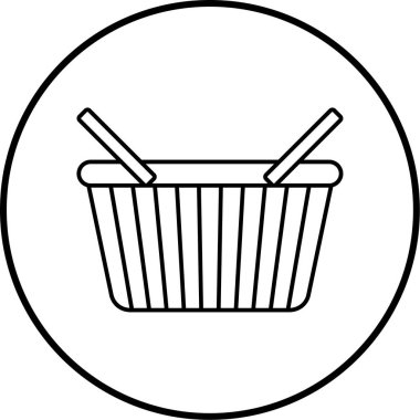 Alışveriş sepeti simgesi, vektör illüstrasyonu