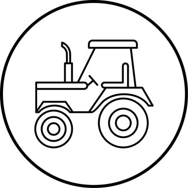 Bir traktör simgesinin vektör illüstrasyonu