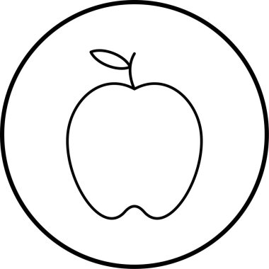 Elma. Web simgesi basit illüstrasyon