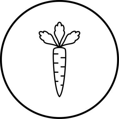 Havuç simgesi vektör illüstrasyonu 