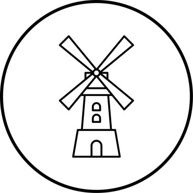 Yel değirmeni ikonu vektör illüstrasyonu