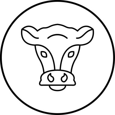 İnek. Web simgesi basit illüstrasyon