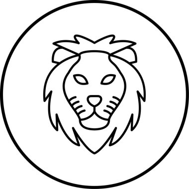 aslan başı ikon vektör illüstrasyonu