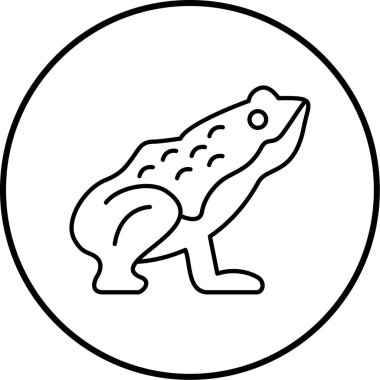 Kurbağa simgesinin vektör illüstrasyonu