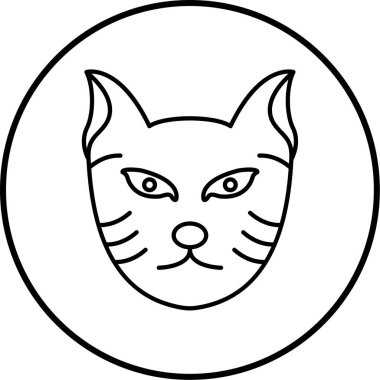 Kedi. Web simgesi basit illüstrasyon