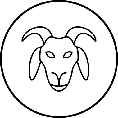 Keçi Yüzü simgesi, vektör illüstrasyonu