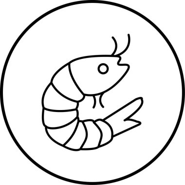 Karides simgesi vektör illüstrasyonu 