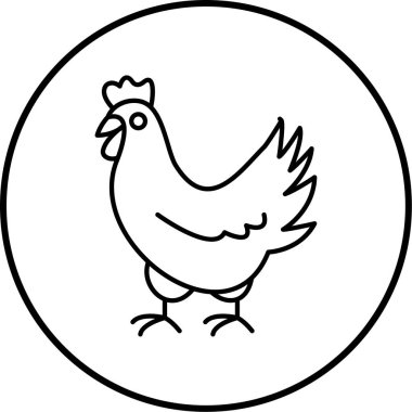 Tavuk. Web simgesi basit illüstrasyon