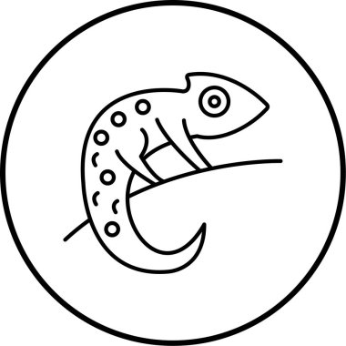 İguana simge vektör çizim 