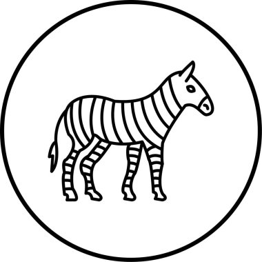 Zebra. Web simgesi basit illüstrasyon
