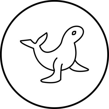 Balina. Web simgesi basit illüstrasyon