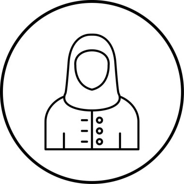 Başörtüsü. Web simgesi basit illüstrasyon