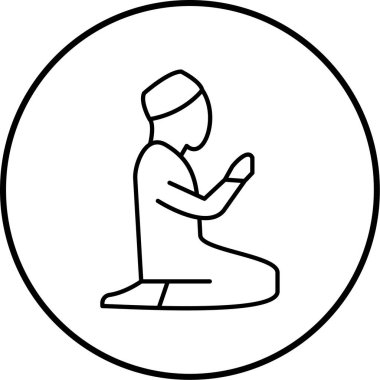 Müslüman duası. Web simgesi basit illüstrasyon