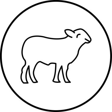 Koyun simgesinin vektör illüstrasyonu