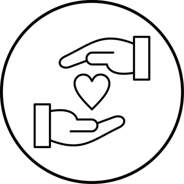 hayırseverlik ve bağış simgesi modada izole edilmiş arka plan