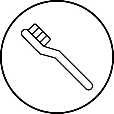 Diş fırçası simgesinin vektör illüstrasyonu