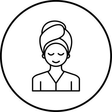 Kadın avatar ikonu. Kadın vektör illüstrasyonunu özetle. izole arkaplan.