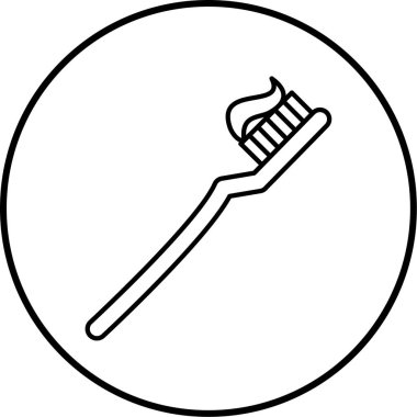 Diş fırçası. Web simgesi basit tasarım