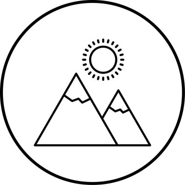 Güzel bir manzara simgesinin vektör çizimi